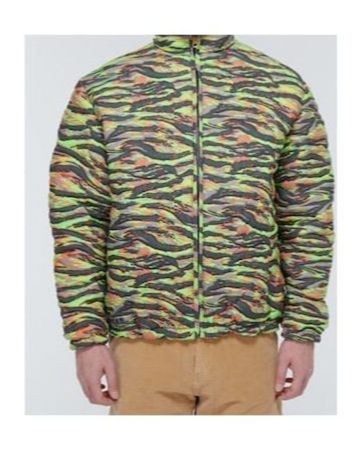 ERL Green Camouflage Quilted Cotton Jacket for men