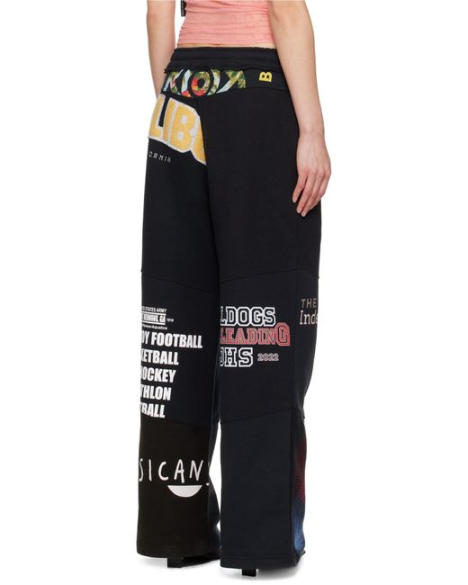MARINE SERRE Black Regenerated Graphic Track Pants