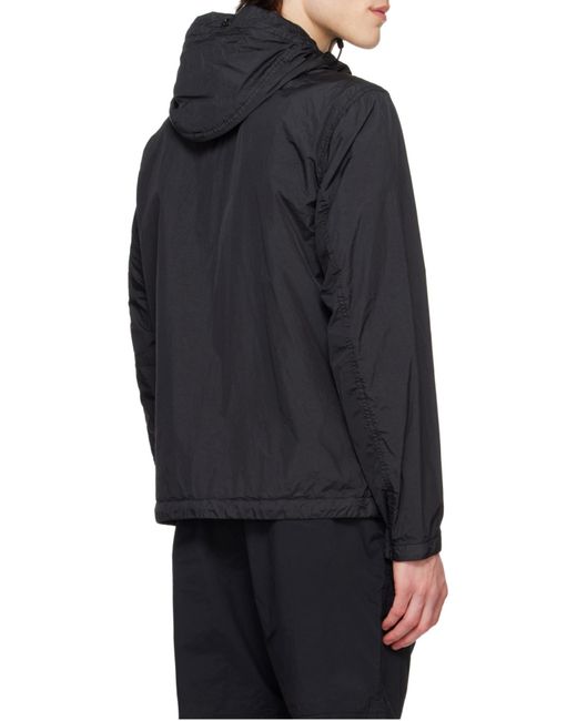Stone Island Black Compass-Badge Hooded Jacket for men