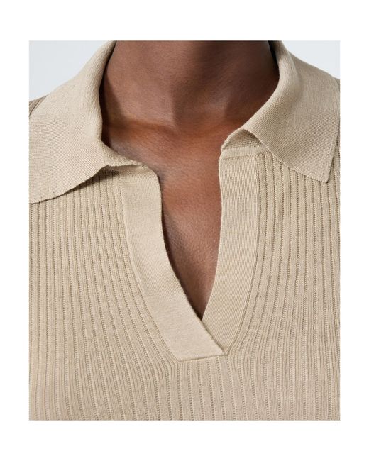 Max Mara Natural Ribbed-Knit Top