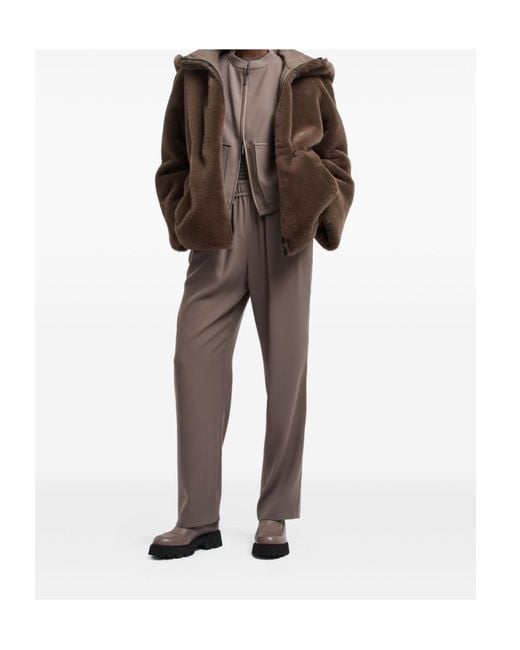 Emporio Armani Brown Loose Fit High Waist Trousers