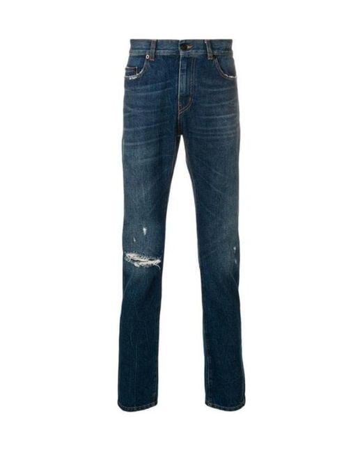 Saint Laurent Blue Imitation Old Skinny Jeans for men