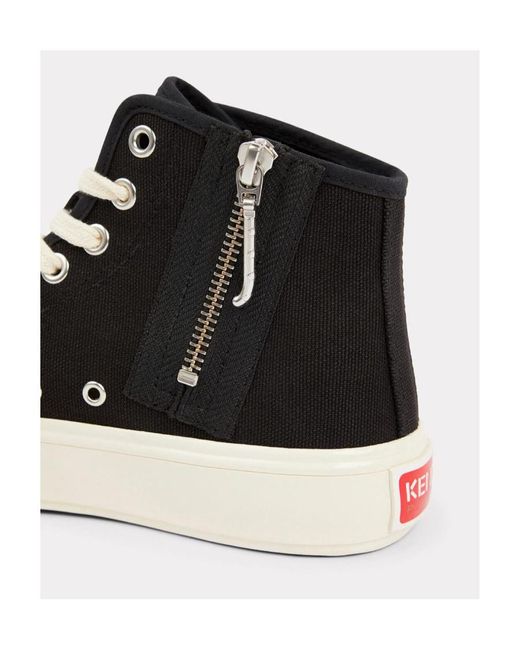 KENZO Black Boke Flower Motif High-Top Sneakers