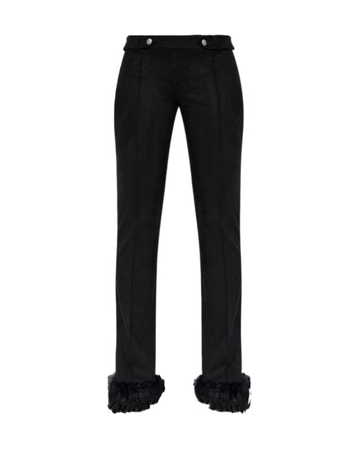 M I S B H V Black Feather-Trim Trousers