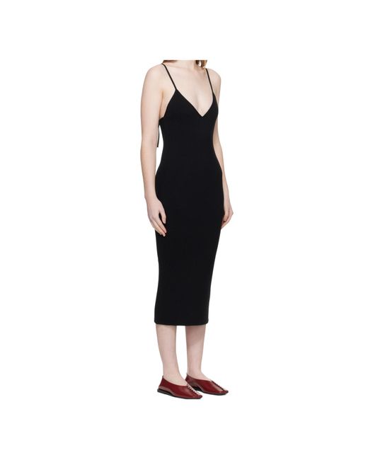 Jil Sander Black Rear Slit Sleeveless Midi Dress