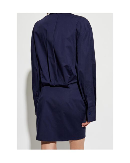 The Attico Blue Long-Sleeved Dress