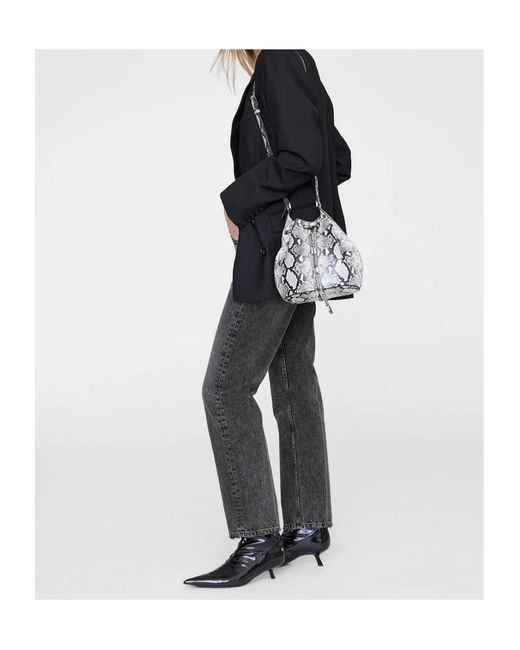 Anine Bing White Alana Mini Crossbody Bag