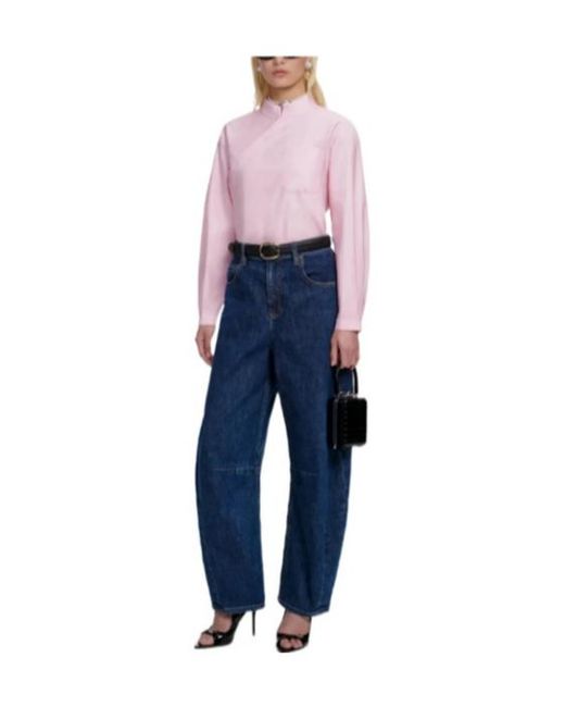 Self-Portrait Pink Asymmetric Shirt
