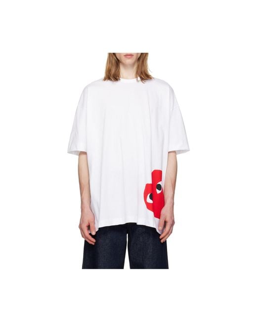 COMME DES GARÇONS PLAY White Short-Sleeved T-Shirt for men