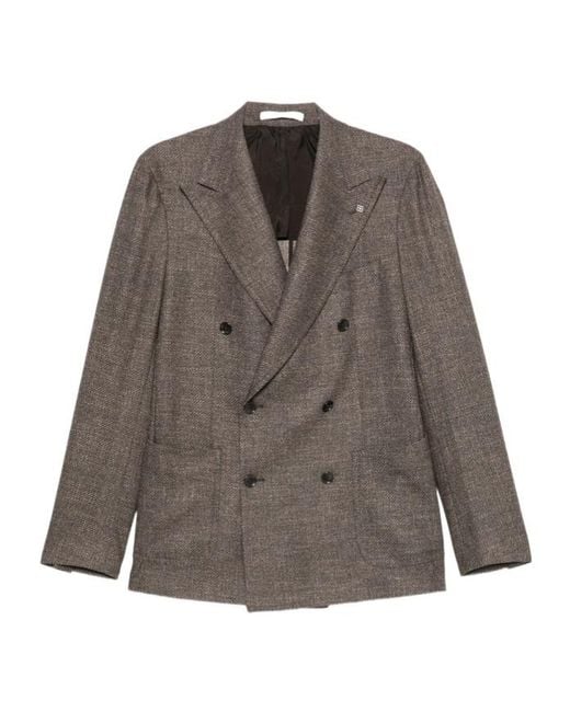 Tagliatore Brown Long-Sleeve Blazer for men
