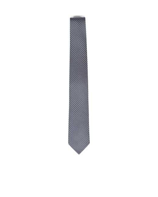 Ferragamo White Ferragamo Jacquard Pointed Tip Tie for men
