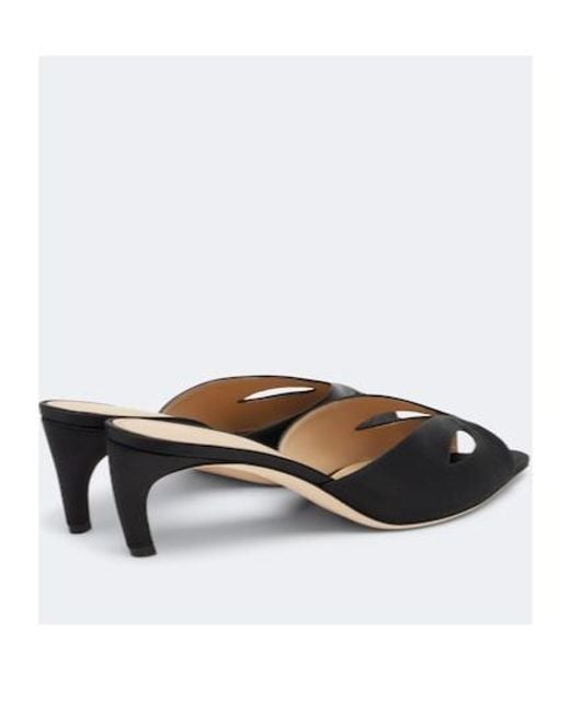Victoria Beckham Black Harlow Mask Satin Mules