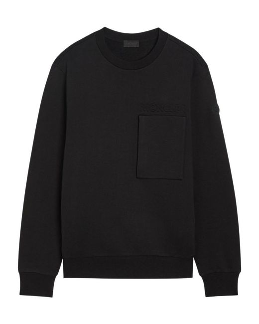 Moncler Black Crew-Neck Long-Sleeve Sweatshirt for men