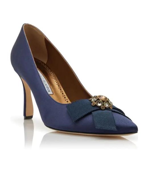 Manolo Blahnik Blue Pointed-Toe High Heels