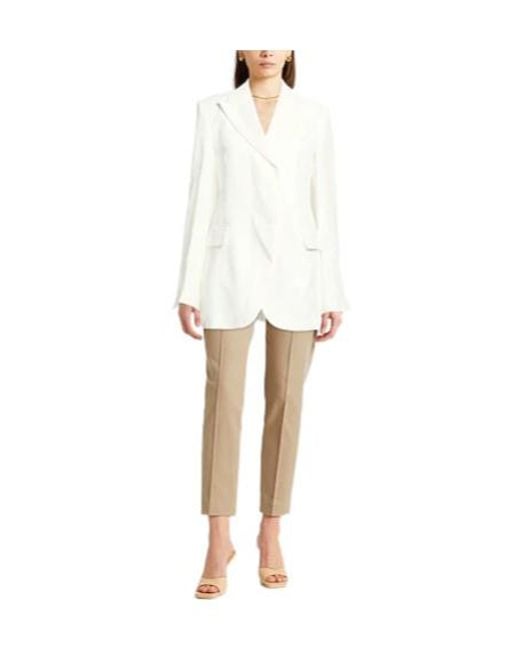 Sportmax White Single-Breasted Blazer