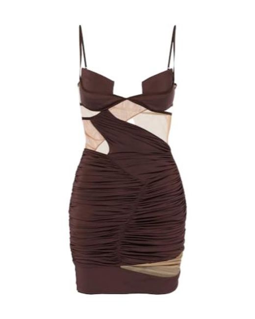 Nensi Dojaka Purple Draped Minidress