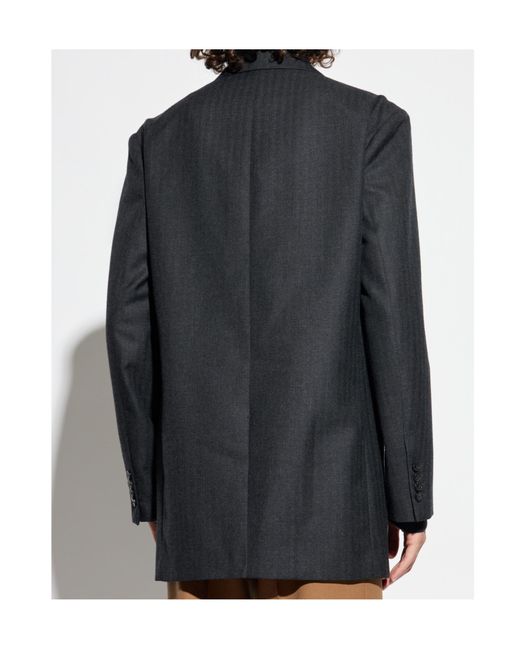 Dries Van Noten Black Single-Breasted Blazer for men