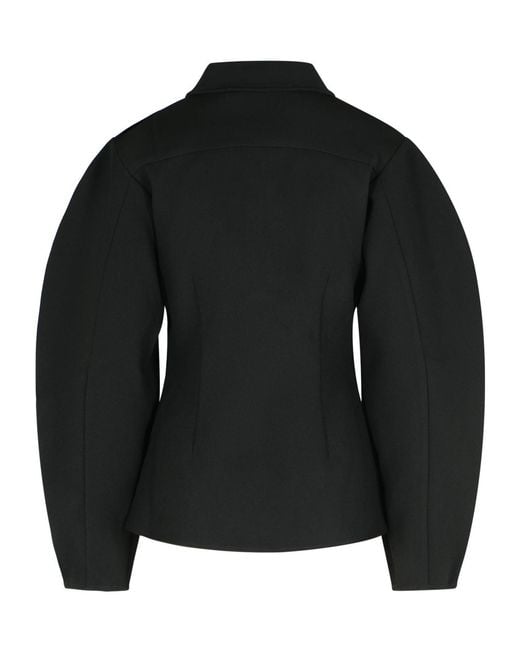 ROTATE BIRGER CHRISTENSEN Black Balloon-Sleeve Shirt