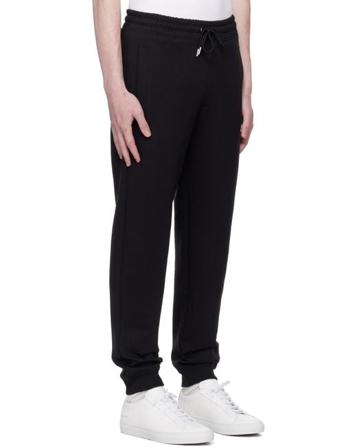 Boss Black Logo-Patch Drawstring-Waistband Track Pants for men