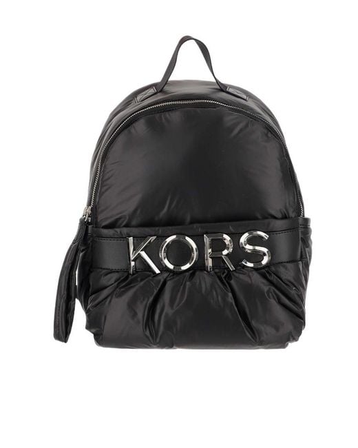 Michael Kors Black Michael Logo-Plaque Zipped Backpack