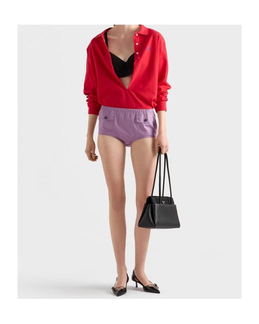 Prada Purple Poplin Shorts