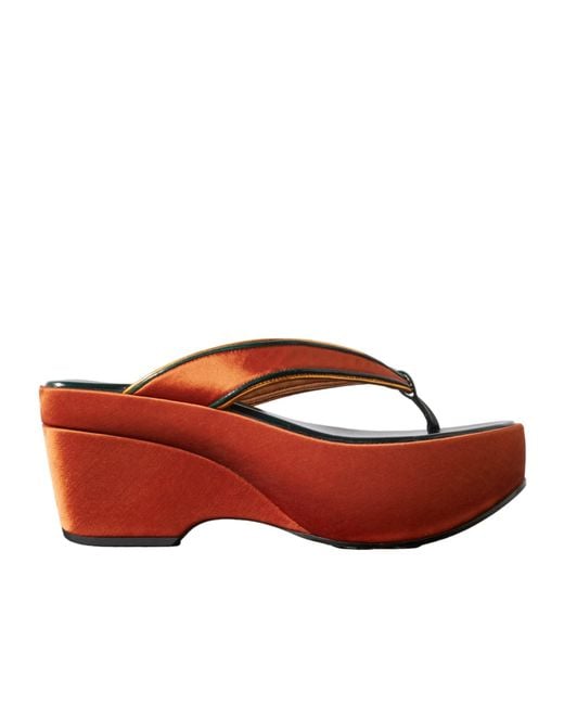 Dries Van Noten Red Platform High-Heeled Sandals