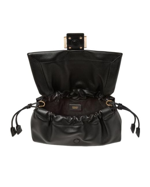 Fendi Black Baguette Soft Medium Shoulder Bag