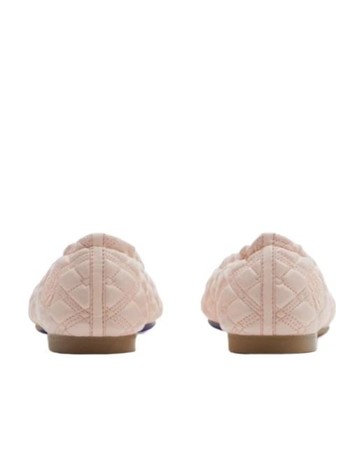 Burberry Natural Sadler Quilted Ballerina Shoes