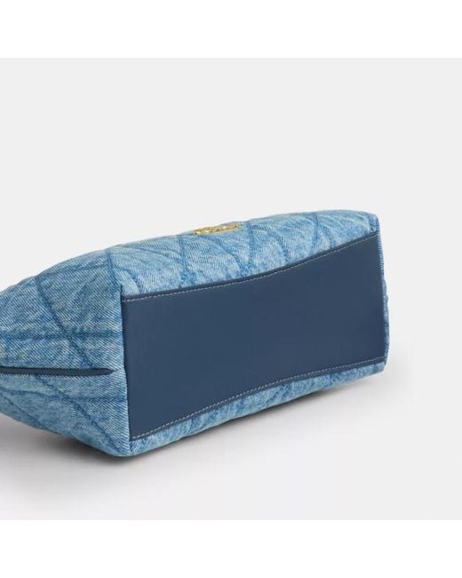 COACH Blue Caitlin Shoulder Bag With Quilting