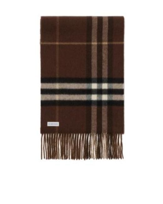 Burberry Brown Reversible Ekd Check Scarf