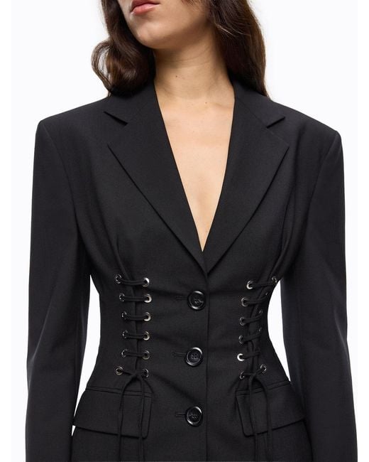 Pinko Black Bustier Slim-Fit Jacket