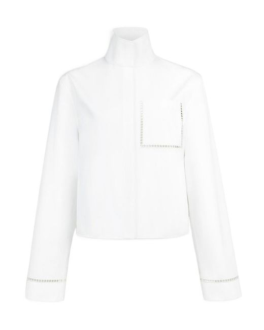 Alaïa White Alaïa High Neck Pocket Detail Top