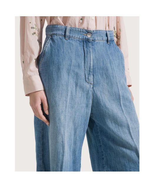 Seventy Blue Blended Linen Denim Bermuda Shorts