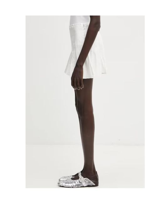 ROTATE BIRGER CHRISTENSEN White Striped Flared Shorts