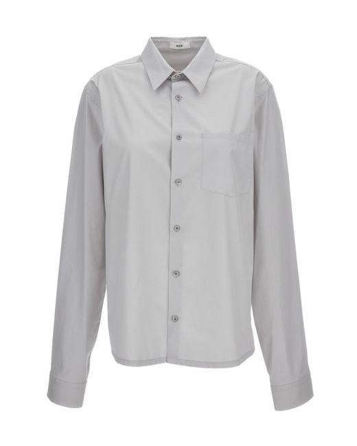 Rier Gray Button-Up Long-Sleeved Shirt for men