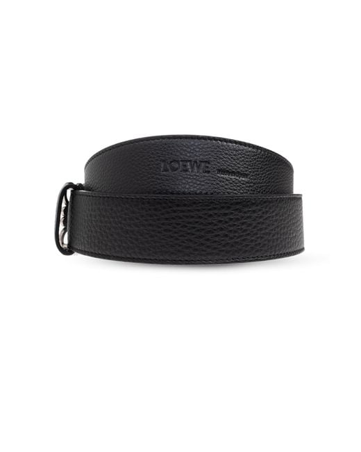 Loewe White Logo Plaque Belt for men