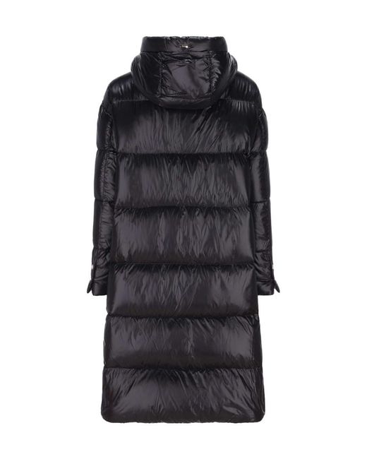 Herno Black Padded Zip-Up Long Coat