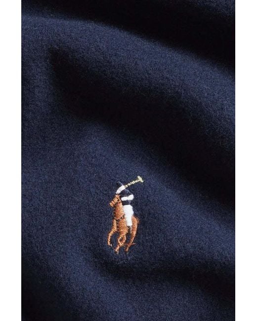 Polo Ralph Lauren Blue Polo Pony Fringe-Detailing Scarf for men