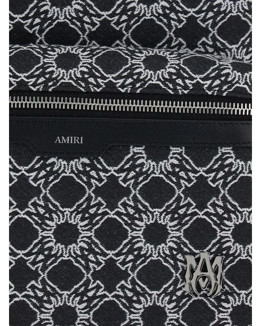 Amiri Gray Ma Quad Logo Print Backpack for men