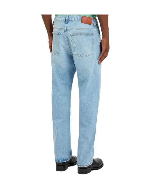 Studio Nicholson Blue Mid-Rise Straight-Leg Jeans for men