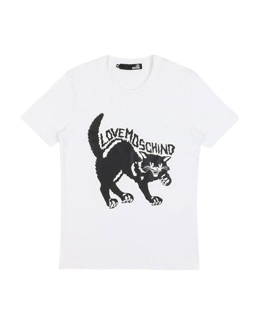 Moschino White Printed T-Shirt for men