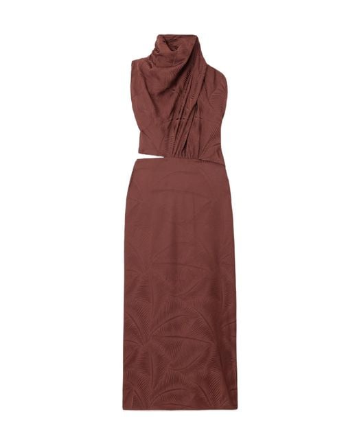 Johanna Ortiz Red Finding Balance Midi Dress