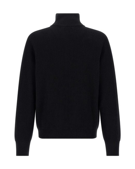 Roberto Collina Blue Zippered Ribbed Sweater for men