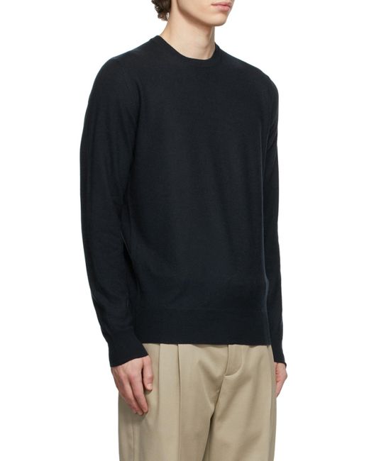 Loro Piana Blue Superlight Crewneck Knitted Jumper for men
