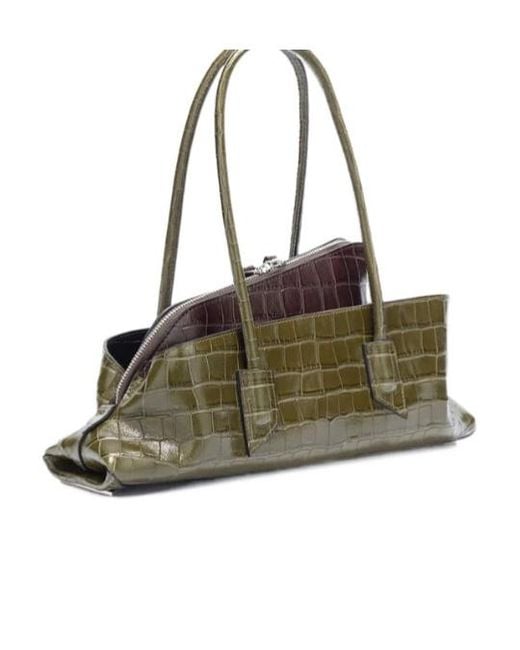 The Attico Green The La Passeggiata Small Top Handle Bag