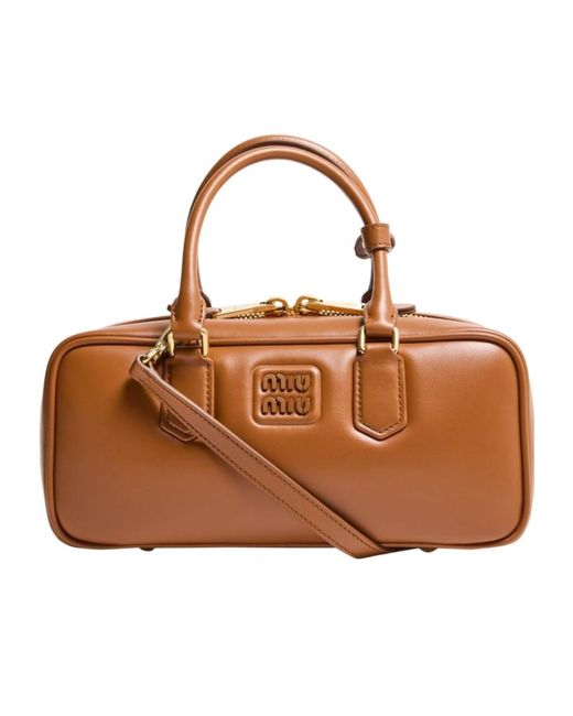 Miu Miu Brown Arcadie Leather Handbag