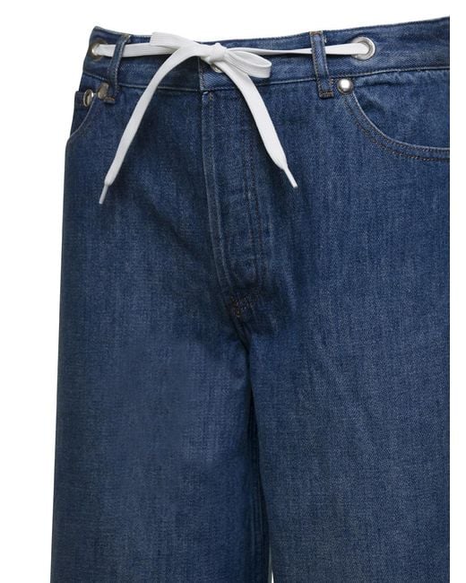 A.P.C. Blue Drawstring Wide Leg Jeans