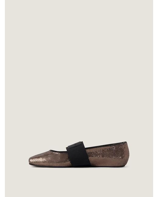 Givenchy Brown Sliced Square Strap Ballet Flats