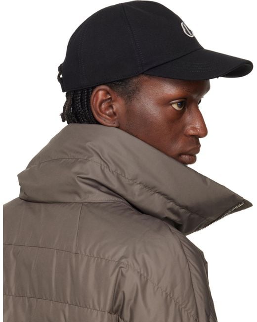 Moncler Black Moncler Rick Owens Logo Embroidered Baseball Cap for men