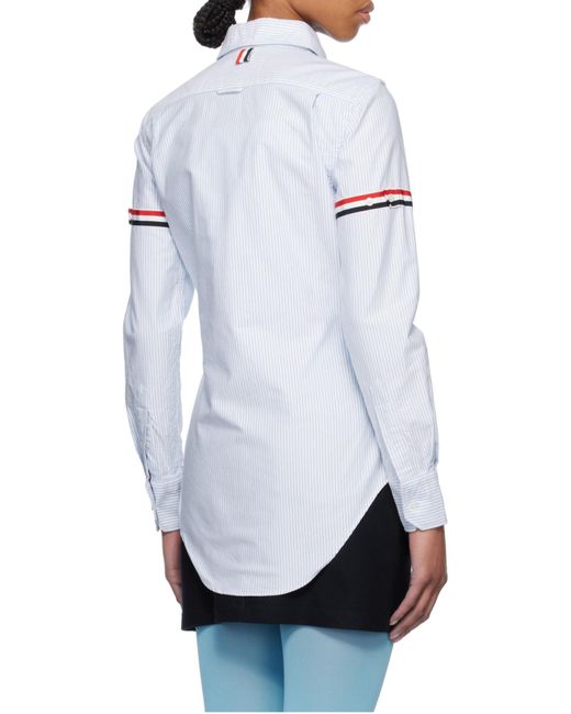 Thom Browne White 4-Bar Striped Shirt